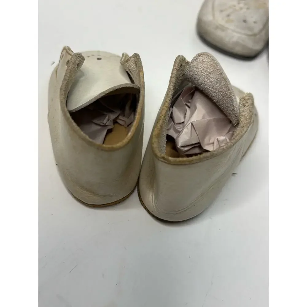 Vintage White Leather Baby Shoes Lot 1940s–1960s Keepsake Lace Up Doll Shoes